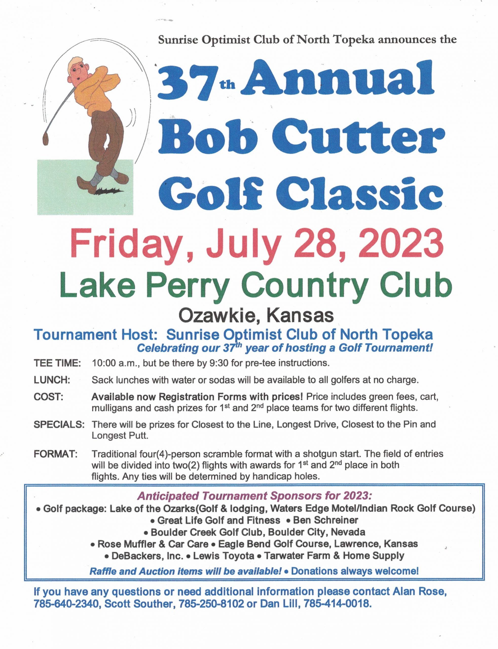 2023 Bob Cutter Golf Tournament Sunrise Optimist